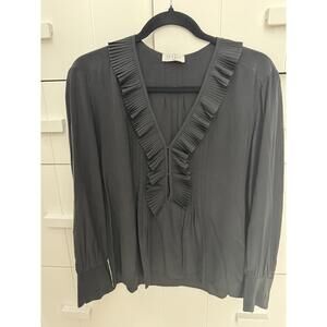 SANDRO black long sleeved silk blouse Size 1